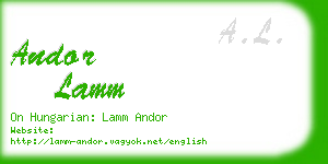 andor lamm business card